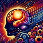 Abstract illustration of fast brain vs slow business gears